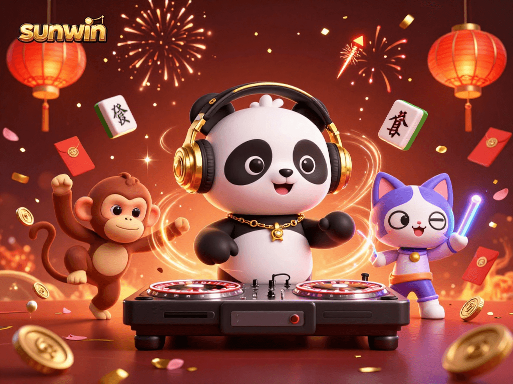Experience the lively sunwin casino atmosphere with a DJ panda, dancing monkey, and rave kitten.