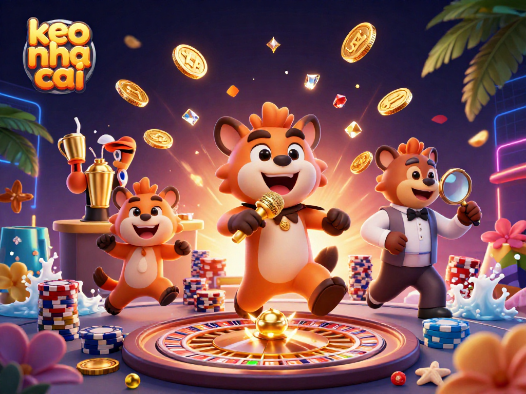 Experience the excitement of keo nha cai with a lively hyena comedy casino scene filled with fun and games.