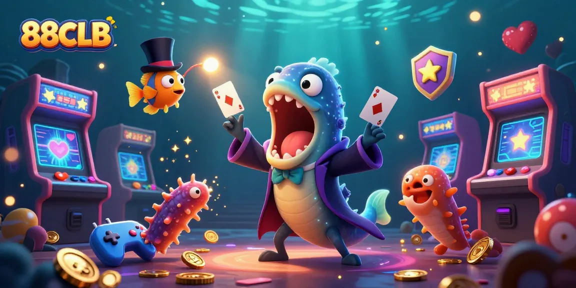 Engage with exciting games at 88CLB, featuring vibrant underwater characters and arcade elements.