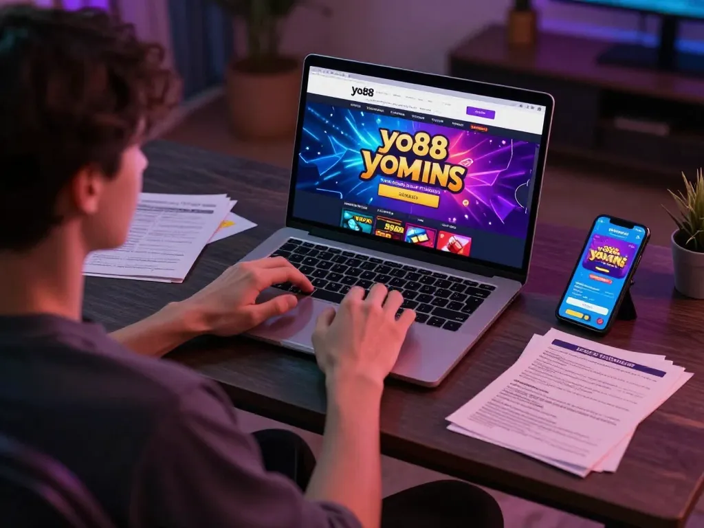 Engaging online gaming scene showcasing yo88's vibrant interface and strategic betting setup.