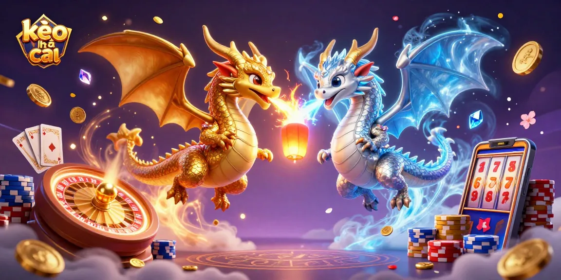 Experience the thrill of kèo nhà cái with mythical dragons in a dazzling casino scene