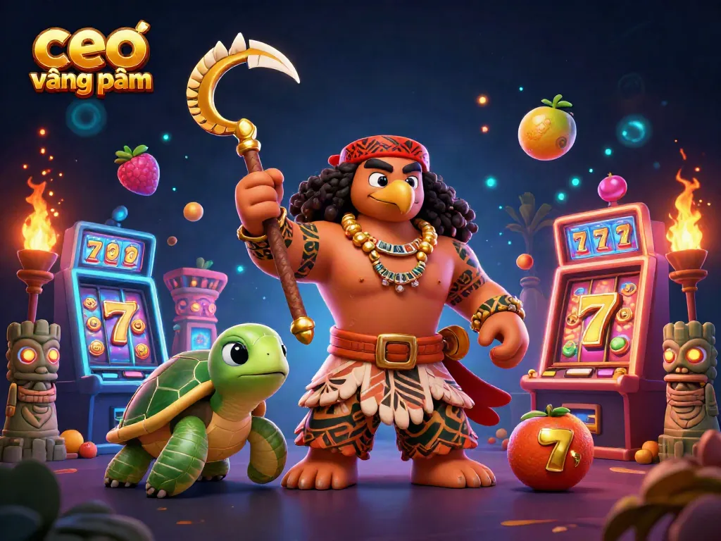 Experience thrilling gaming with the ceo vương phạm demigod amidst vibrant slot machine elements.