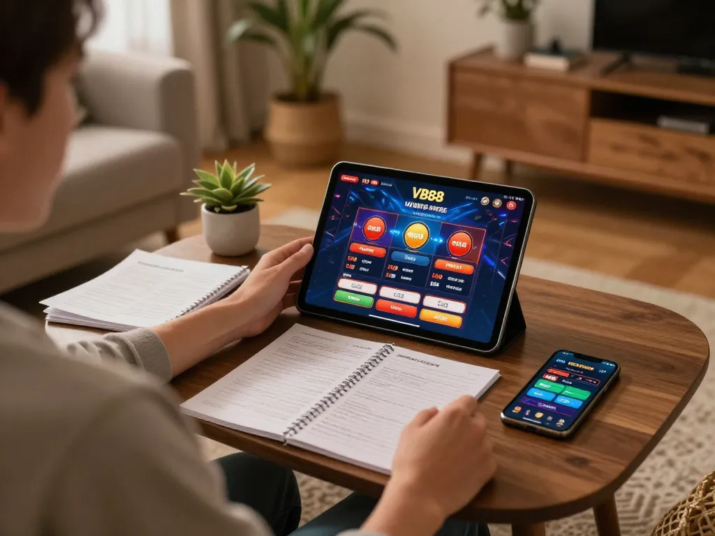 Engaging live betting on VB88 casino app during responsible online gaming session