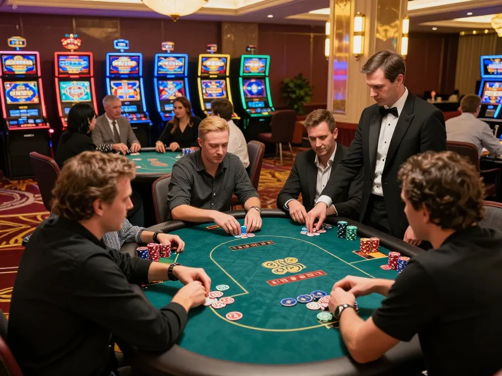 Players enjoying poker at 88fc casino, capturing dynamic gameplay and competitive spirit