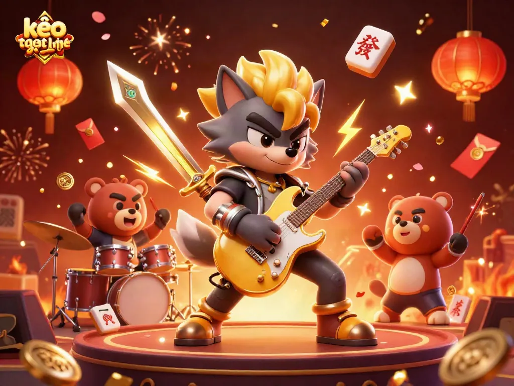 Experience thrilling kèo trực tuyến action with vibrant casino characters and dynamic game elements in a festive atmosphere.