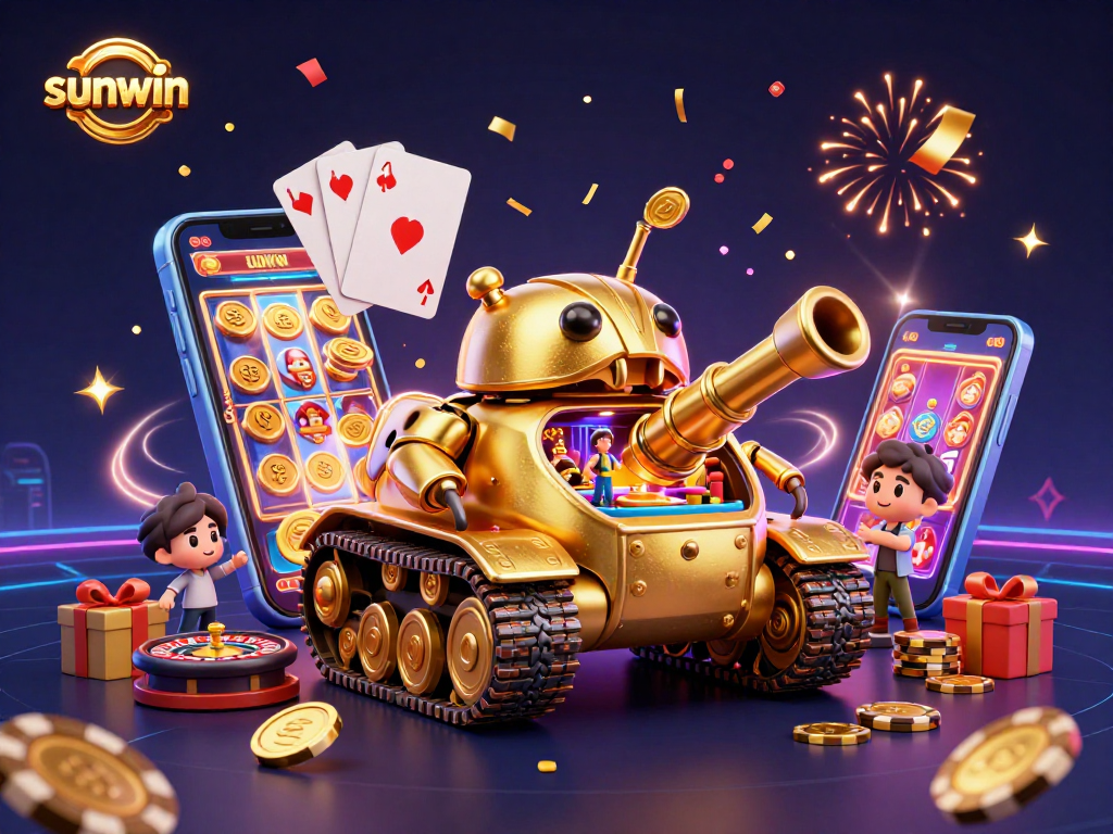 Win big with sunwin in an exciting miniature casino adventure bursting with colorful gaming elements.