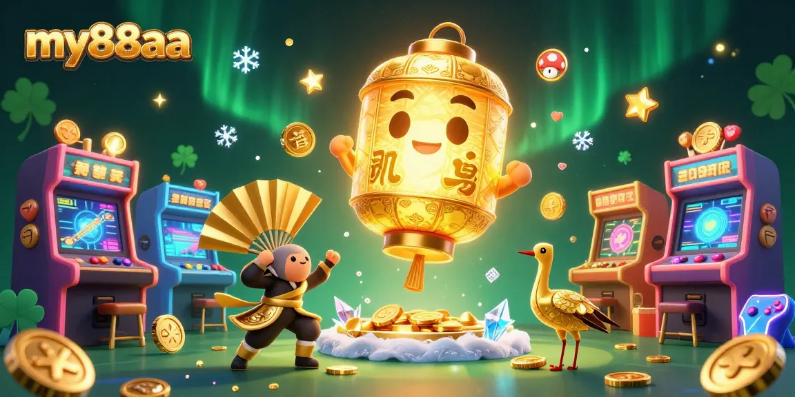 Experience the thrill of my88aa with vibrant casino elements surrounding enchanted characters in a captivating gaming atmosphere.