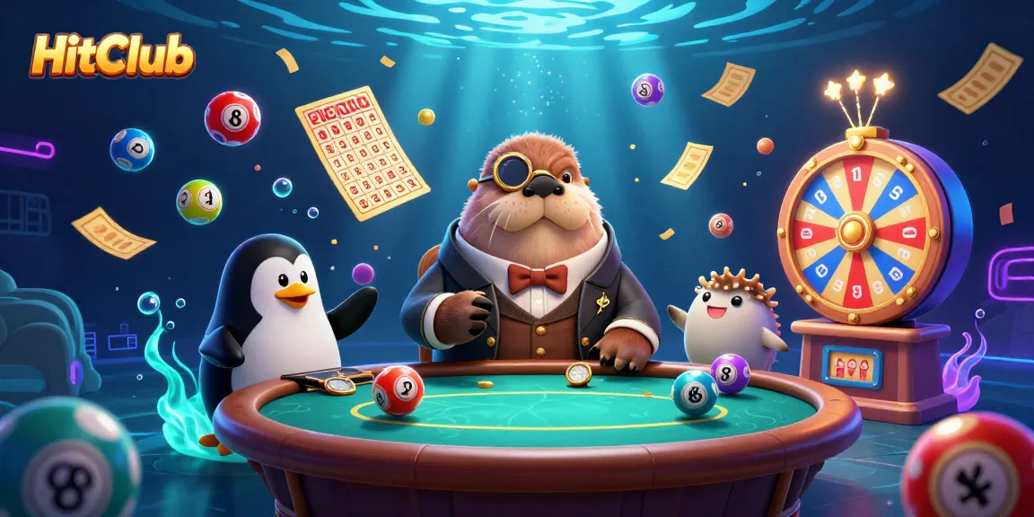 HitClub experience underwater poker with unique characters in vibrant casino scene.