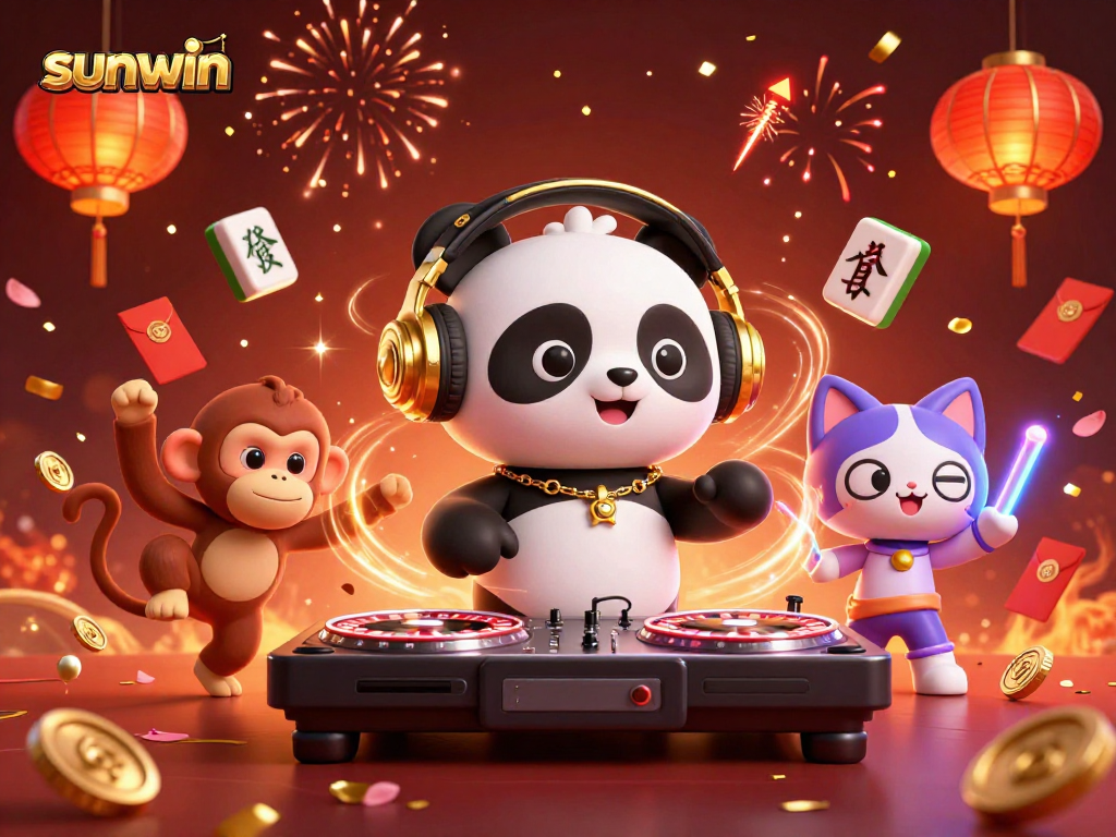 Experience the lively sunwin casino atmosphere with a DJ panda, dancing monkey, and rave kitten.