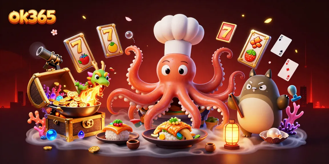 Experience the excitement of ok365 with a vibrant 3D casino scene featuring dynamic characters and colorful game elements.