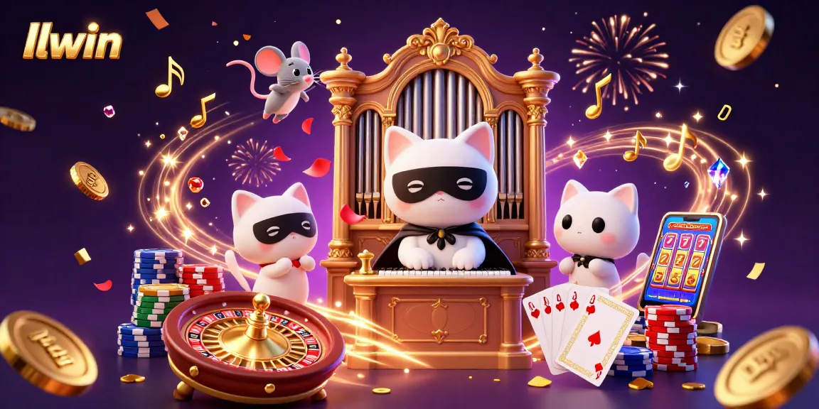 Spin the winning reels at llwin's dynamic casino illustration, revealing vibrant game elements.