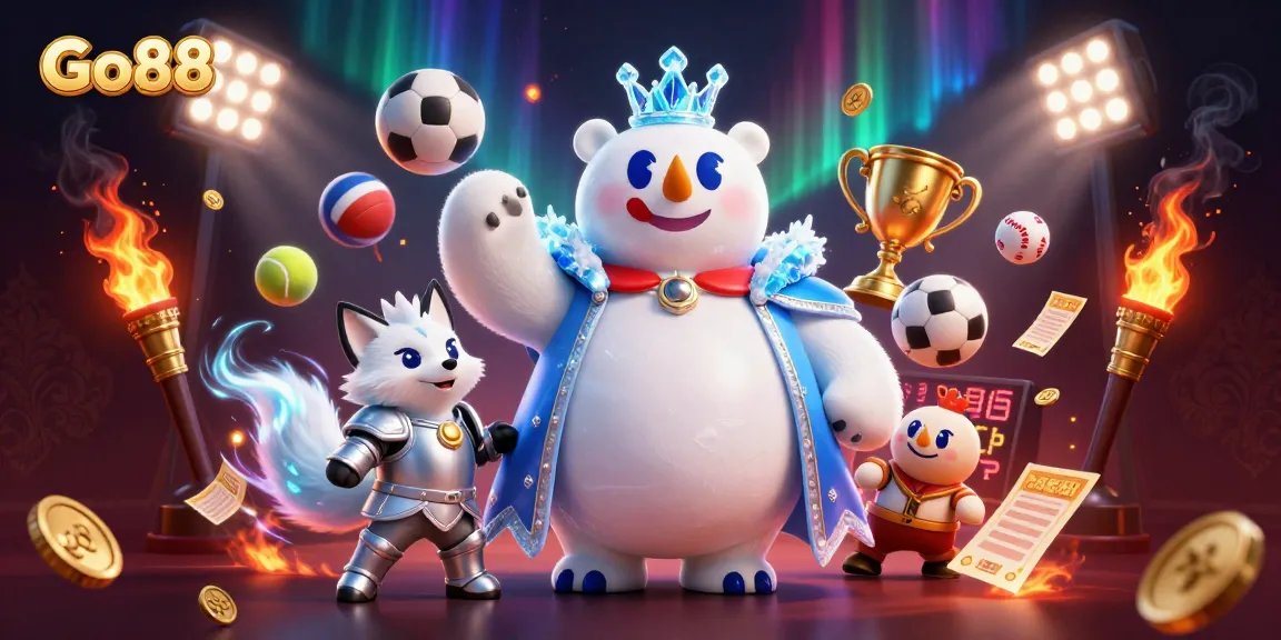 Experience thrilling betting action with Go88 amidst dynamic casino gaming elements and vibrant characters.