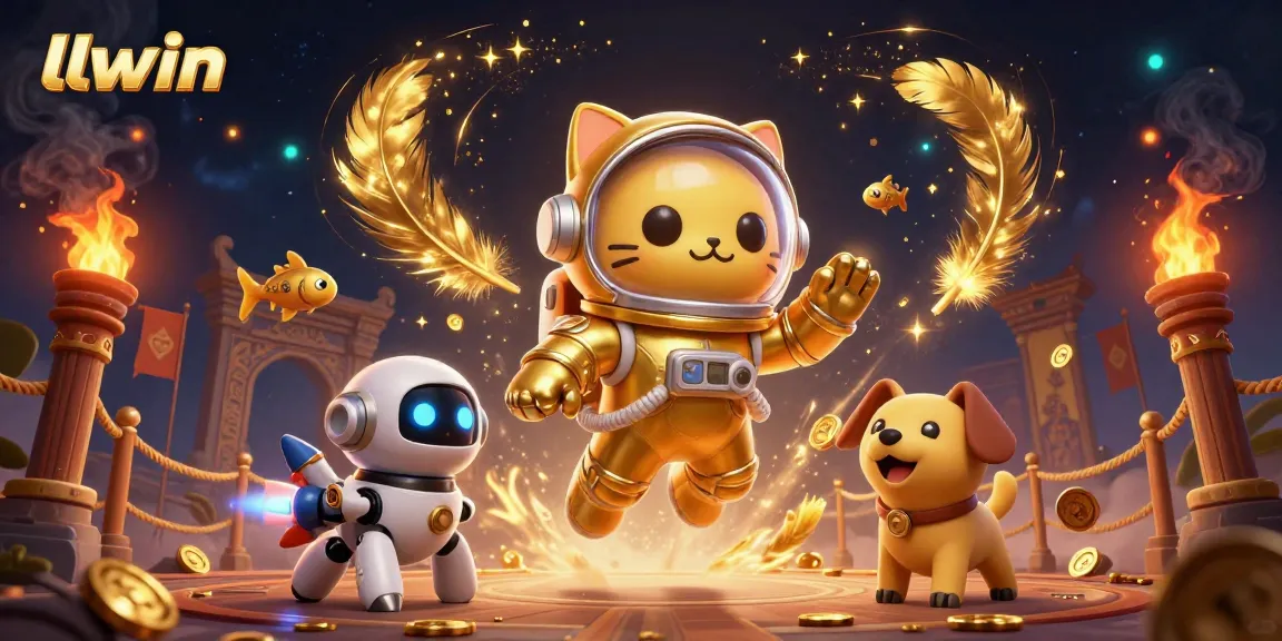 Immerse in the thrilling gaming world of llwin with a dynamic 3D illustration showcasing unique characters and casino elements.