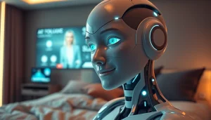 Immersive view of a lifelike sex bot showcasing advanced technology and emotional connection.