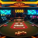 Experience the thrill of U888 with players enjoying an upscale online casino atmosphere.