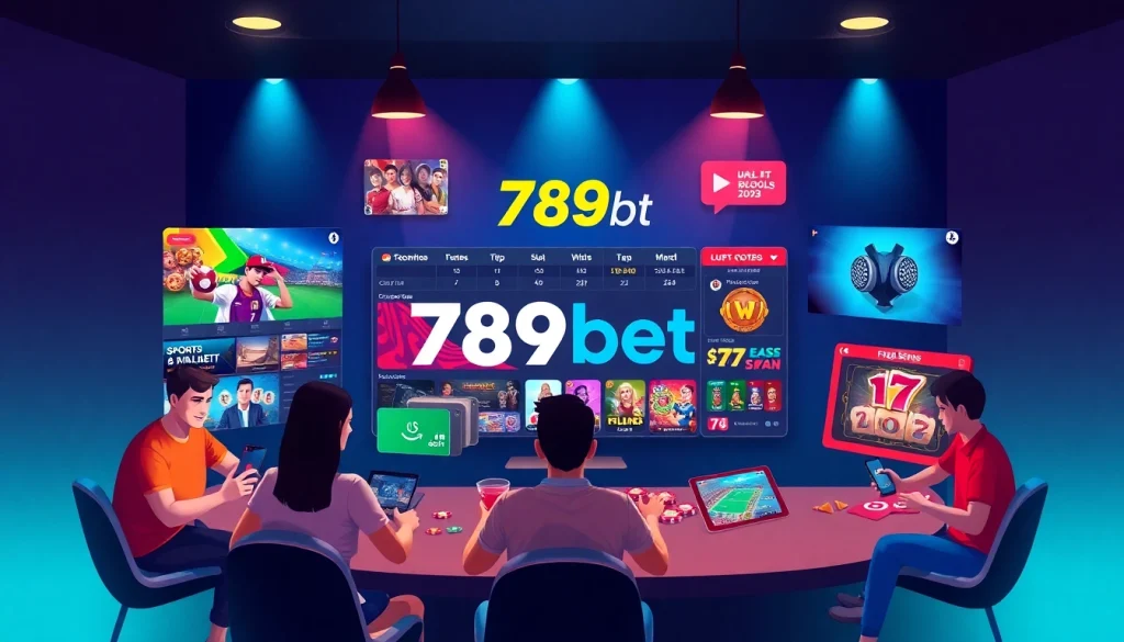 Engaging online gaming interface showcasing 789bet with diverse players on devices.